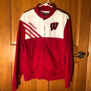 Red/white Wisconsin adidas zip up